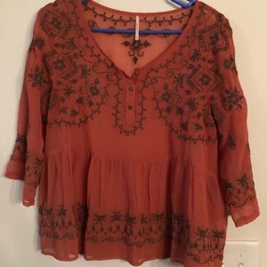 Free people embroidered blouse